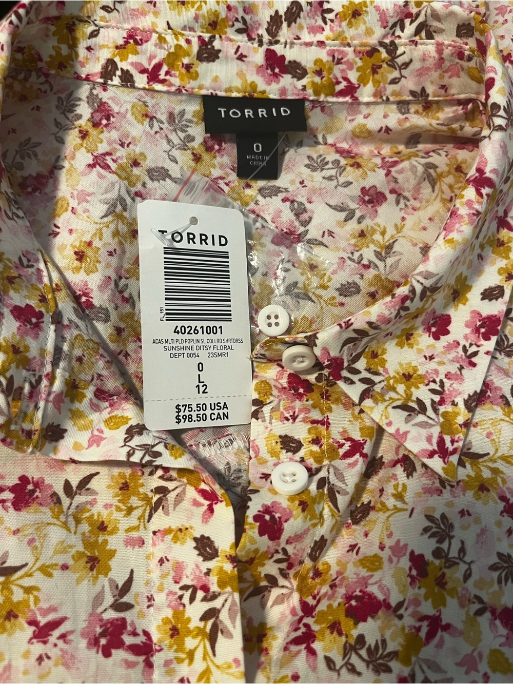 Torrid NWT Size 0 Sleeveless Floral Collared Shirt Dress – Sunshine Ditsy Print - Picture 5 of 5